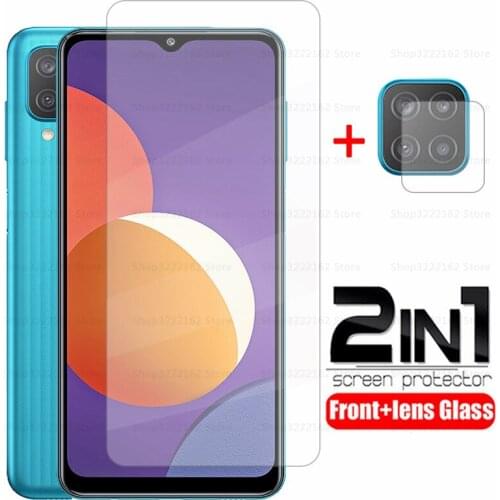 2IN1 Tempered Glass For Samsung Galaxy M12 M42 5G A72 A52 Screen Protector Glass For Samsung Galaxy A32 A52 A72 A42 Lens Glass