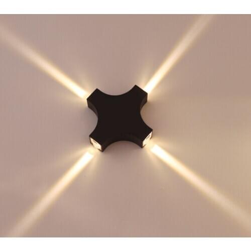 4 Light Sources Led Wall Lamp Waterproof Ip65 Up Down Left Right Outdoor Lighting Ac220v 12w Scenery Stairs Wall Light Outside