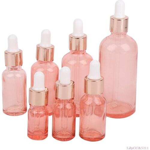 5ml-100ml Pink Tubes Glass Dropper Bottles Essential Oil Pipette Refillable Bottles Wholesale