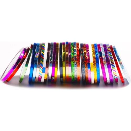 3mm 5 Rolls/Bag Colorful Rolls Striping Tape Line Nail Art Tips Sticker Nail Art Decoration Tools