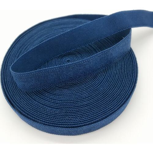 5 Yards/lot 3/8"10mm Navy blue Solid FOE Fold Over Elastics Spandex Satin Band DIY Lace Sewing Trim