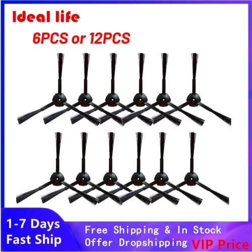 6/12pcs Side Brushes Replacement Side Brush For ILIFE V7 V7S Plus V7s Pro Robotic Vacuum Cleaner Household Sweeper Cleaning Tool