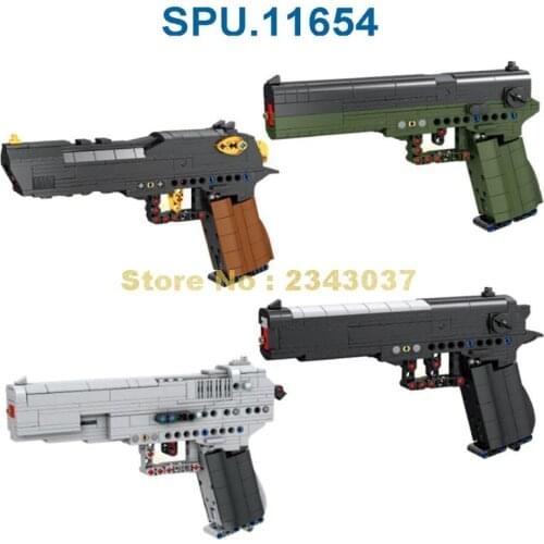 88001-4 Military Weapon Gun Desert Eagle Beretta 92 Colt M1911 Clock 18 Pistol Building Blocks Toy