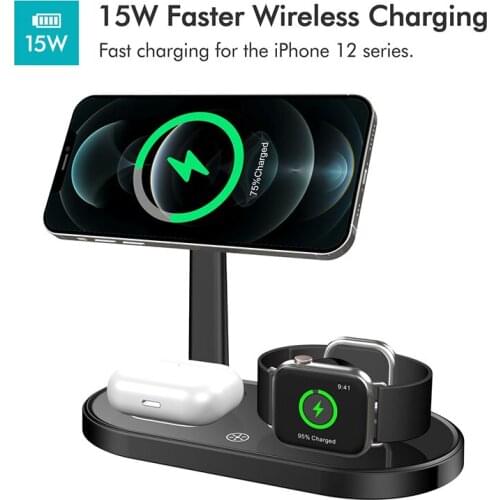 Qi 15W For iPhone 12 12Pro 12MINI 12Pro Max Wireless Chargers Dock Charging Station For Apple Watch 6 5 4 3 2 AirPods Pro Holder