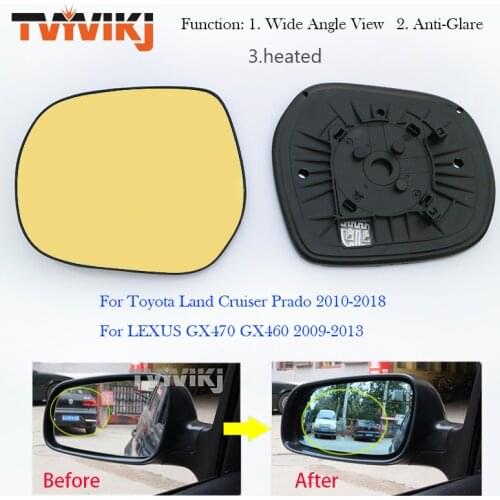 TVYVIKJ side rearview mirror golden glass lens For Toyota LAND CRUISER PRADO LEXUS GX460 wide angle view anti glare