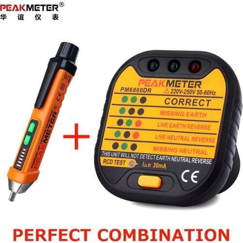 Digital Socket Tester 110v 220V with GFCI RCD and Pen type Non Contact Voltage Tester for Electric electrical Power tester