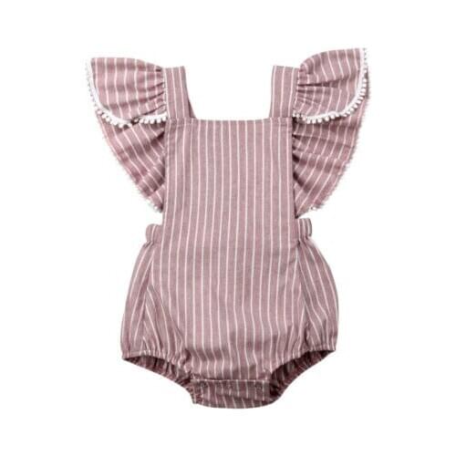 Baby Clothes Cute Newborn Baby Girl Clothes Cotton Striped Romper Jumpsuit Casual Outfit