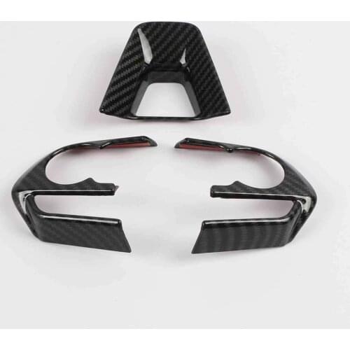 For Toyota RAV4 RAV 4 Corolla avalon 2019 2020 Carbon Fiber ABS Car Steering Wheel Button Panel Cover Trim Sticker Accessories