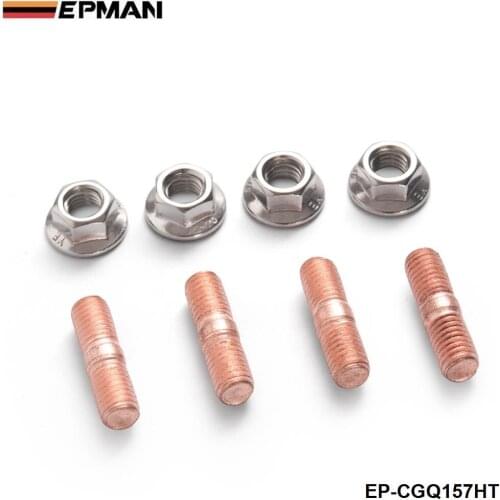 Sport M10 x 1.50 Threaded Turbo Studs Kit Flange Nuts High Strength T3 T4 T6 Set of 4 EP-CGQ157HT