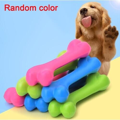 Pet Toys Silicone Dog Toys for Small Large Dog Puppy Rubber Dog Toys Bite Resistant Bone Shape Chew Toy Training Funny Toy