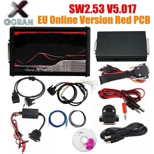 V2.53 V5.017 V2.25 V7.020 EU Red OBD 2 ECU Programming Tool No Token Limited 2.53 Master Version For CarTruck Chip Tuning Kit