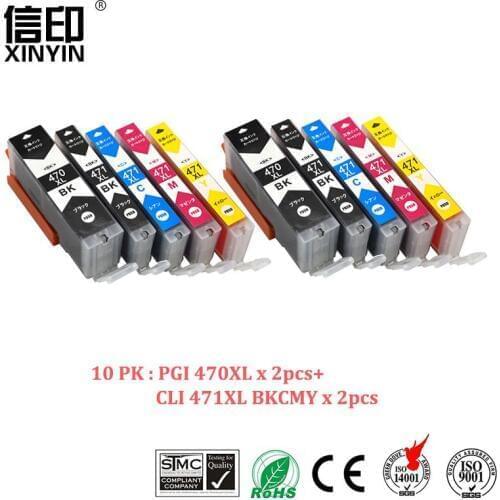 XColor 10PK pgi470 cli471 PGI-470XL CLI-471XL Compatible ink Cartridges For Canon PIXMA MG5740 MG6840 TS5040 TS6040 printer