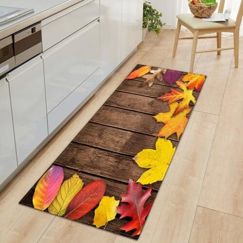 3D Printed Kitchen Mat Entrance Doormat for Hallway Balcony Wood Grain Pattern Living Room Floor Rugs Absorbent Bathroom Carpet