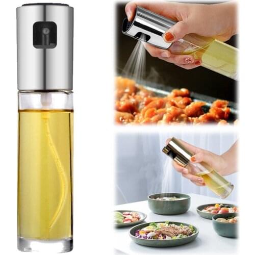 Kitchen Tool Vinegar Sprayer Oil Spray Bottle Pump Glass Oil Pot Leak-proof Drops Oil Dispenser Seasoning Kettle BBQ Oil Sprayer