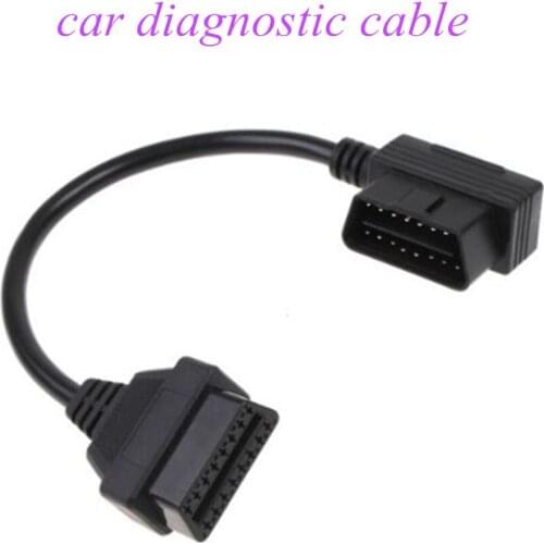 Hot sell 16Pin male to female extension Car Diagnostic Cable OBD2 Right Angle Adapter Connector with superior durability