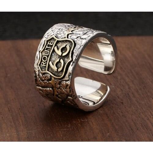 S925 silver ring for man adjustable Thai silver retro personality man ring