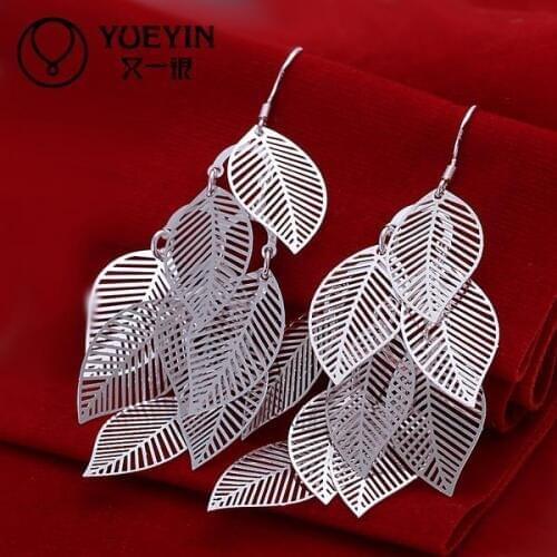 Wholesale silver plated Dangle earrings for women wedding jewelry Long Earrings engagement korvakorut orecchini