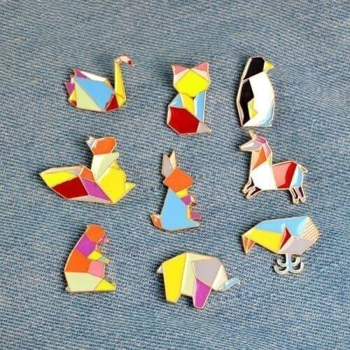 Originality Fashion Geometry Line Colorful Animal Penguin Small Swan Brooch Alloy Oil Dripping Accessories Free Delivery