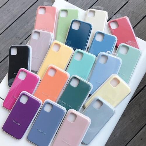 Original Official Liquid Silicone Case For iPhone 11 12 Pro Max X XR XS Case For iPhone SE 2020 7 6 8 6S Plus 12P Cover With Box