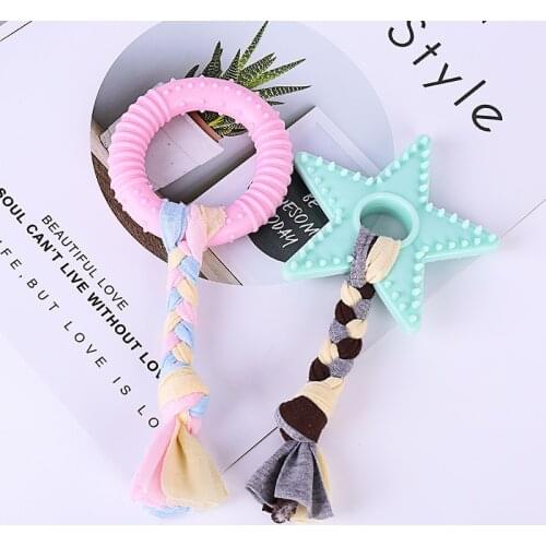 Pet Puzzle Chew Teeth Sticks Toys TPR Bite Resistant Puppies Small Teddy Dog Training Silicone Molar Rod Cleaning teeth Tools