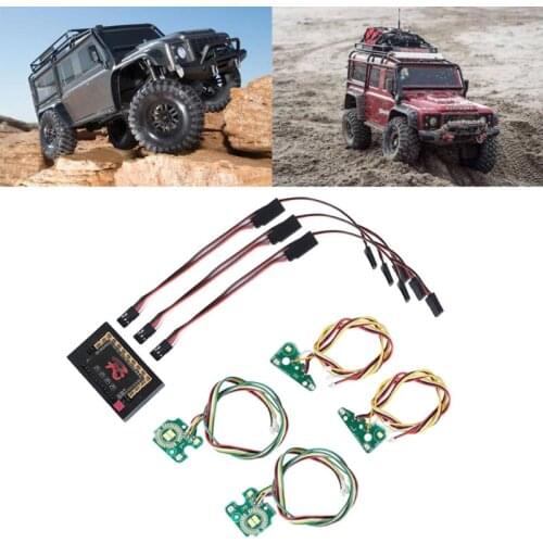 RC Car Front Rear LED Lights Linkage Light Group for Defender TRX4 1/10 RC Car