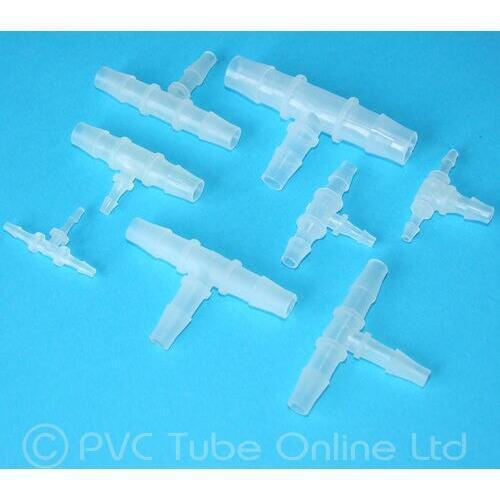 Aquarium TEE Reducer 10-6-10 mm Tube Connector T Reducer, Plastic Fitting Hose Pipe Fitting, for Medical, Aquarium, Scientific