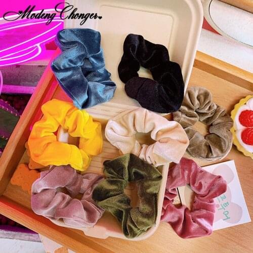 1PC Velvet Elastic Rubber Bands Sweet Scrunchie Hairband For Women Girl Gum Tie Rope Ponytail Holder Hair Accessories Headwear