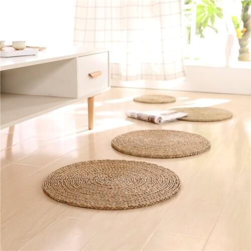 Futon round package mail rattan straw tatami thick bay window cushion hit cushion worship mat The thickness of the leaf is 1.5cm