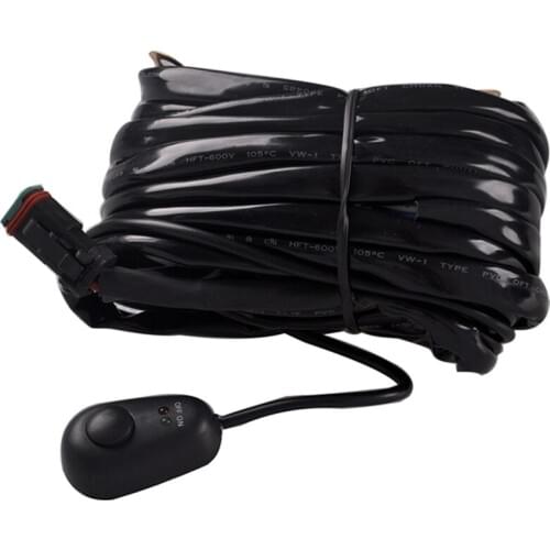 ECAHAYAKU LED Light Wiring Wire Universal Harness kit with Mouse Style Switch 3 Meters Main Line Automobile Parts Accessories