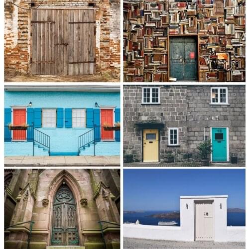 Vinyl Custom Background Brick Wall Wooden Door Baby Portrait Photography Backdrop Photocall Photo Studio 21604EHO-04