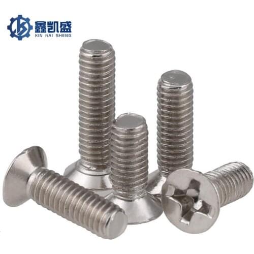 M1.4 M1.7 M2 M2.3 M2.6 M3 M4 M5 M6 304 Stainless Steel Cross Recessed Countersunk Flat Head Tapping Screws Notebook screw