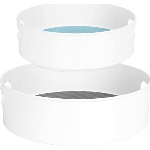 Lazy Susan Turntable Cabinet Organizer 2 Piece Set Rotating Shelf Organizer, 9 and 12 Inch Multifunctional Stand