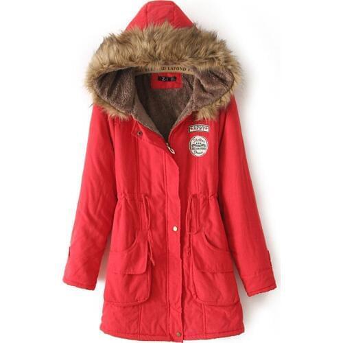 Zuolunouba Winter European American Style Women Cotton Clothes Letter Badge Harajuku Drawstring Fur Collar Hooded Coat Female