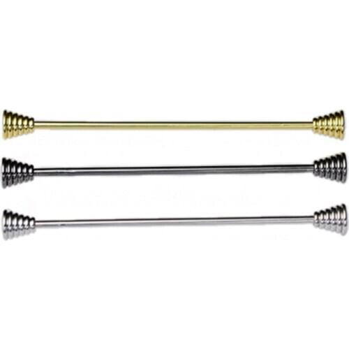 20pcs/lot Screw Cone End Angle Collar Pin Barbell Lapel Sticker Suit Tie Collar Bars Mens Jewelry Accessory Wholesale