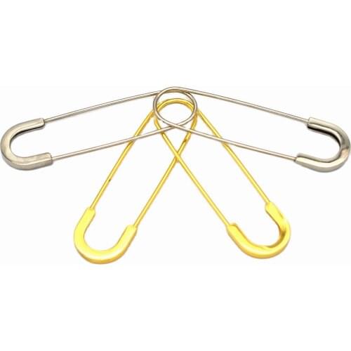 80mm Gold Safety pins Larger Safety Pins big pins kilt pin brooches Broochs metal safety pins-4pcs