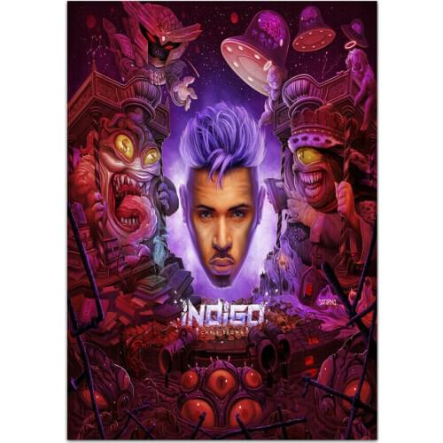 Chris Brown Indigo Album Music 2019 Silk Fabric Wall Poster Art Decor Sticker Bright
