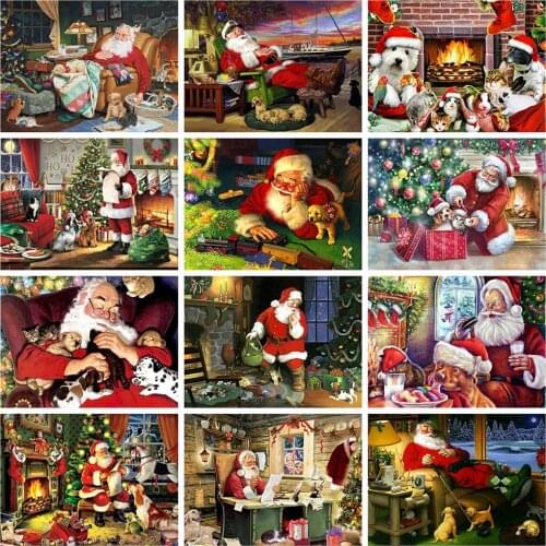 HUACAN DIY Diamond Painting Santa Claus Portrait Handicraft 5d Diamond Embroidery Christmas House Needlework Home Decor
