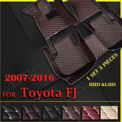 Leather Car floor mats for Toyota FJ 2007-2010 2011 2012 2013 2014 2015 2016Custom auto foot Pads automobile carpet cover