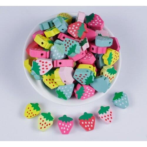 20/60/100Pcs Lead-Free Fruit Wooded Beads Spacer Beads for Handmade Bracelet Necklace Diy Wooden Jewelry Accessories