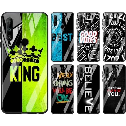 Tempered Glass Hot New Shell Luxury Cover BEST Text Sentence For Honor 30 20 10 9X 8X Pro Plus Lite Phone Case