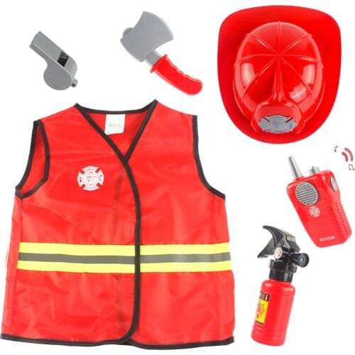 Halloween Cosplay Kids Firefighter Uniform Children Sam Fireman Role Play Clothing Work Suit Boy Girl Performance Party Costumes