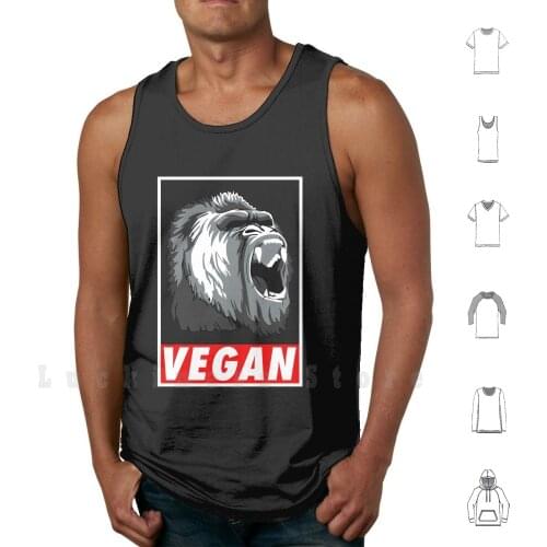 Vegan Fitness : The Power Of Gorilla ! Tank Tops Vest 100% Cotton Vegan Fitness Musculation Bodybuilding Workout