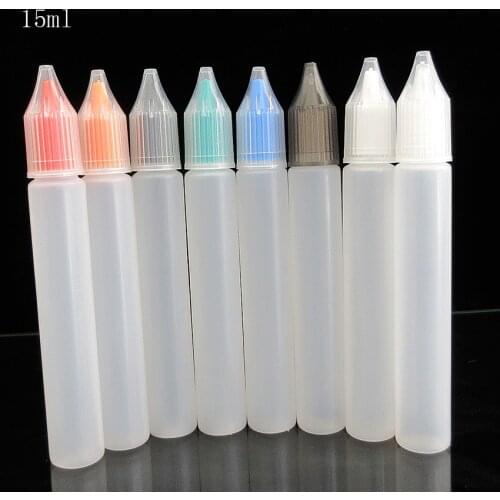 100pcs Wholesale ,PE15ML Unicorn Pen shape Dropper Bottle,Long Slim Empty Bottle with Tip for EGO,E Smoking Oil,Refillable