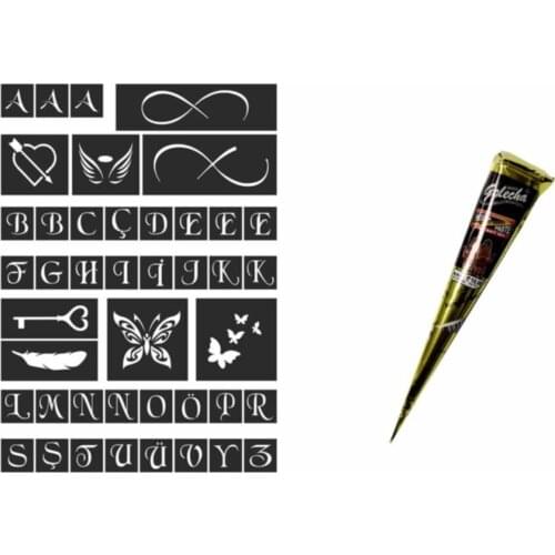 Henna Mould (Temporary Tattoo Template) + Golecha Indian henna henna хна для бровей henna powder плетка