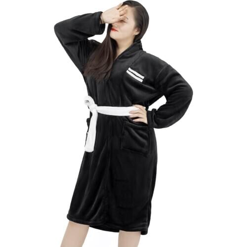 Anime Demon Slayer Kisatsutai Cosplay Bathrobe Winter Warm Flannel Nightgown Bath Robe Anime Costume Kimono Cloak Pajamas