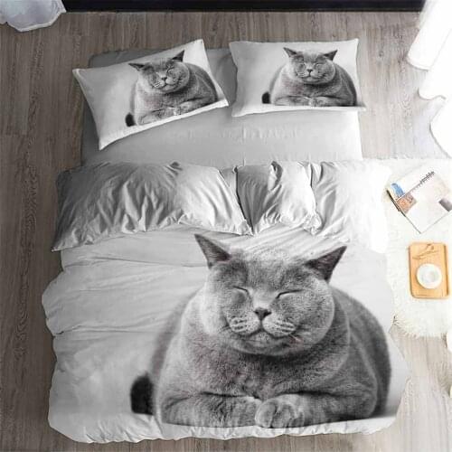 HELENGILI 3D Bedding Set Lovely cats Print Duvet cover set bedclothes with pillowcase bed set home Textiles