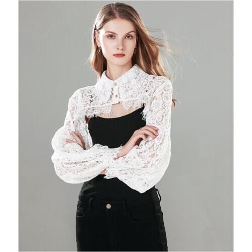 Fake Collar Ruffles Classic Women Cotton Lace Diamond Lace false collar Lace sweater decorative Korean hollow shirt