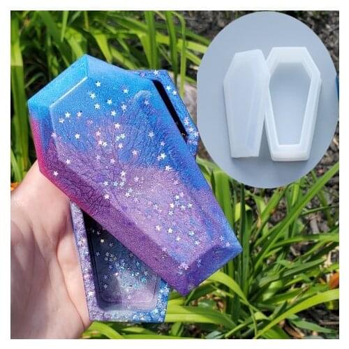 Halloween Coffin Storage Box Resin Mold for Jewelry Making Tools DIY Crystal Epoxy Uv Gift Box