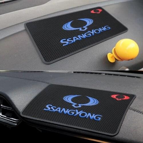 Car Interior PVC Mat Dashboard Non-Slip Pad For Ssangyong Kyron Rexton Korando Actyon Tivoli Rodius Musso 2020 2019 2018 2017