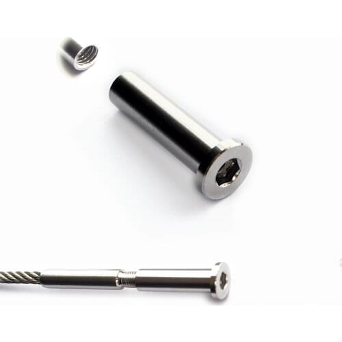 M6 Flat Head Terminal Inside Thread Tensioner Stainless Steel 316 Adjustable Nut Rigging Marine Deck Hardware